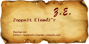Zoppelt Elemér névjegykártya