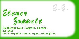 elemer zoppelt business card